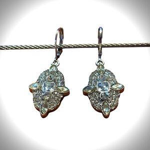 Silver Gemstone Drop Earrings